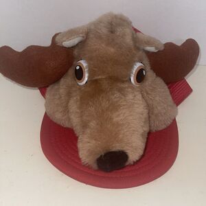 Vintage Hat Dimensional 3D Plush MOOSE REINDEER snapback Hat/Cap 3 West Zoo Mm55